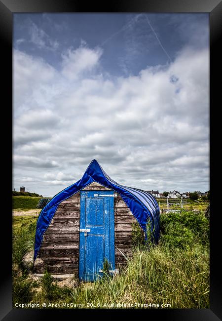 Lindisfarne Boat Shed Framed Print by Andy McGarry