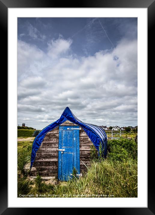 Lindisfarne Boat Shed Framed Mounted Print by Andy McGarry