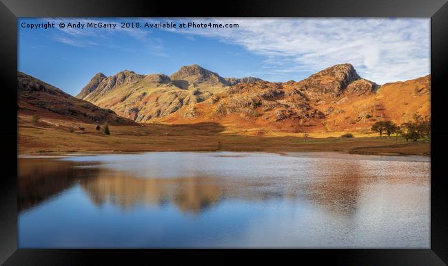 Langdale Pikes from Blea Tarn Framed Print by Andy McGarry