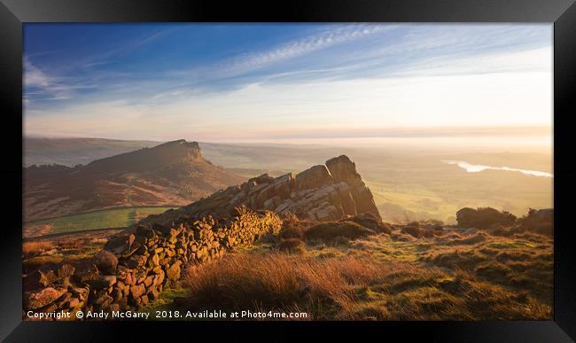 The Roaches Winter Sunset Framed Print by Andy McGarry