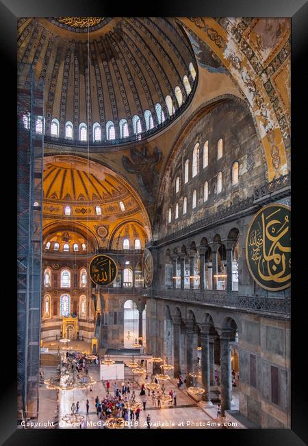 Hagia Sophia Interior Framed Print by Andy McGarry