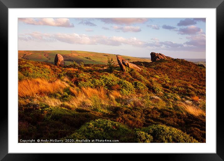 Ramshaw Rocks Sunset Framed Mounted Print by Andy McGarry