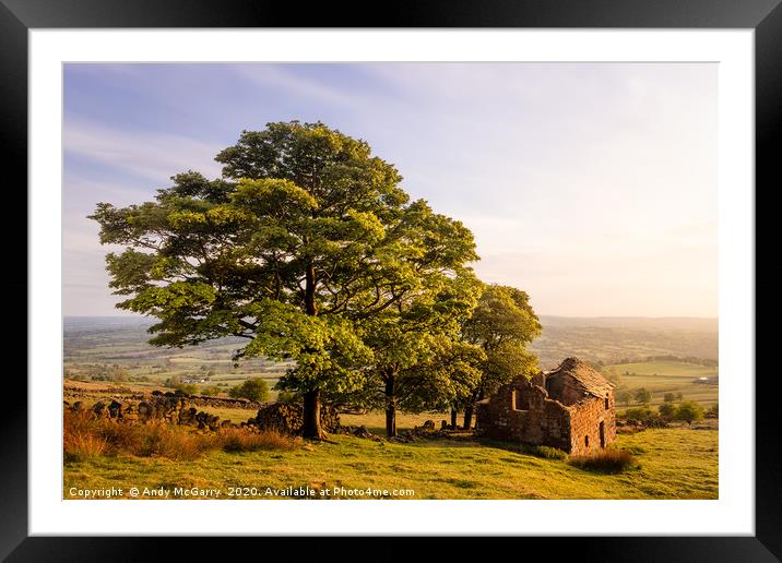 Roaches End Barn Sunset Framed Mounted Print by Andy McGarry