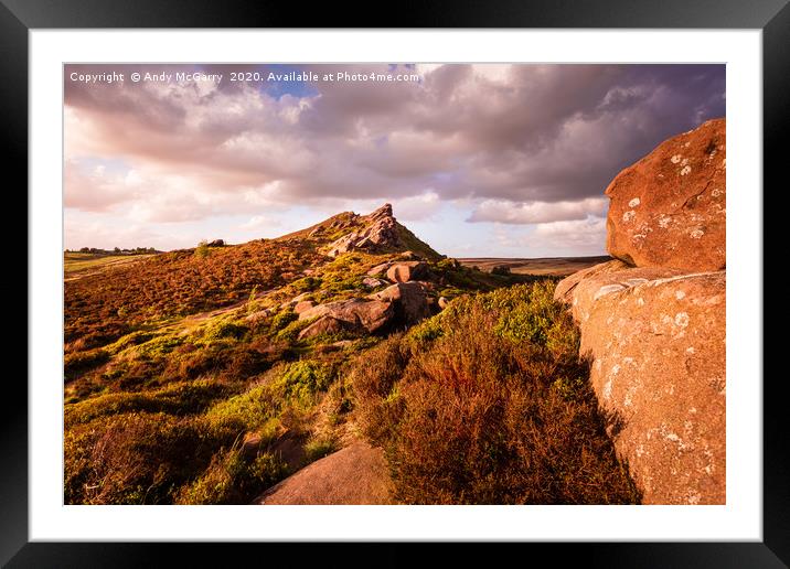 Ramshaw Rocks Sunset Framed Mounted Print by Andy McGarry