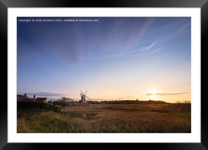 Windmill Sunset Framed Mounted Print by Andy McGarry