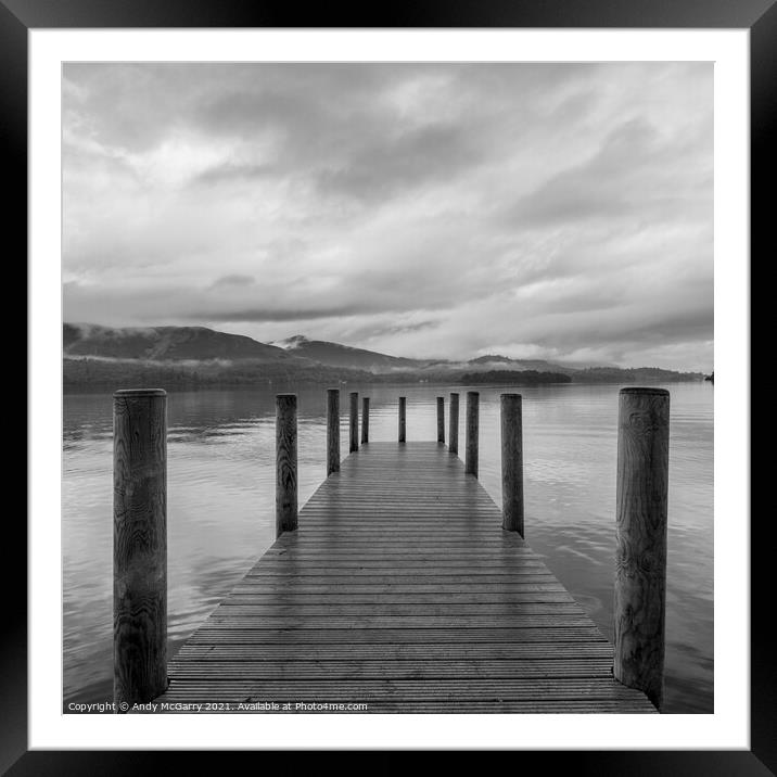 Derwent Water Jetty before Dawn Framed Mounted Print by Andy McGarry