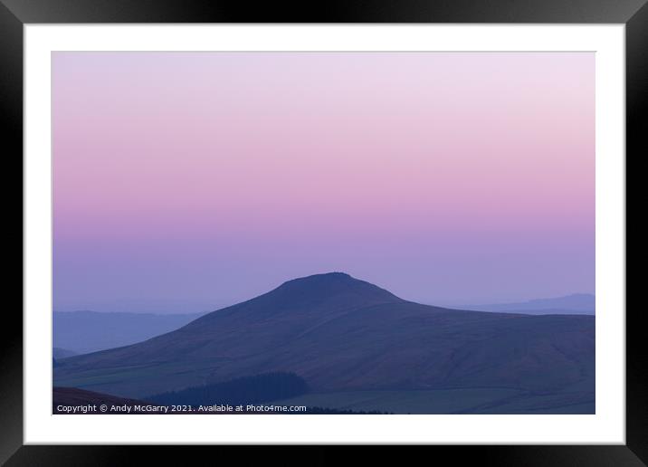 Shuttlingsloe at Sunset Framed Mounted Print by Andy McGarry