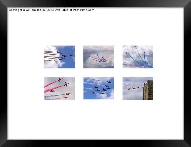 six images, red arrows Framed Print by william sharpe