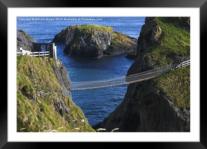 carrick  a  rede  rope bridge Framed Mounted Print by william sharpe