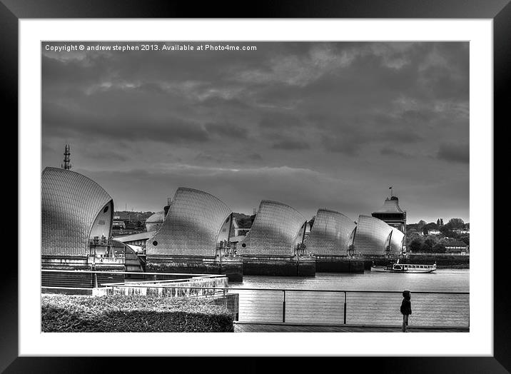 Thames Barrier London Framed Mounted Print by Andrew Stephen