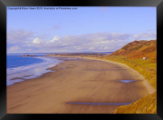 Rhossili Bay Framed Print by Eben Owen