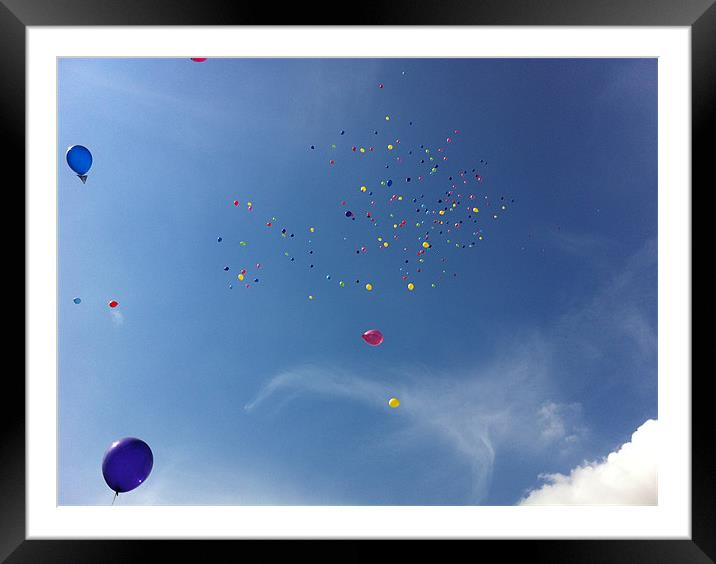 Balloon Release Framed Mounted Print by Kevin Peach