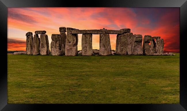 Magic of Stonehenge Sunset Framed Print by Daniel Rose