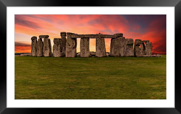 Magic of Stonehenge Sunset Framed Mounted Print by Daniel Rose
