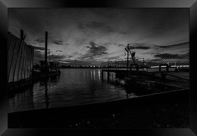 Nightfall on the Backwater Channel Framed Print by Daniel Rose