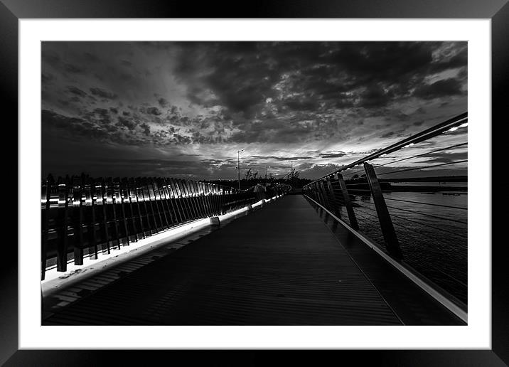 Poole's Twin Sails Bridge at Night Framed Mounted Print by Daniel Rose