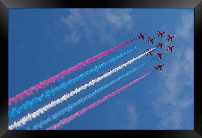 Thrilling Red Arrows Display Framed Print by Daniel Rose