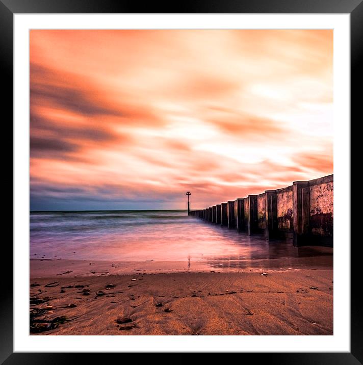 Tranquil Sunset at Bournemouth Beach Framed Mounted Print by Daniel Rose