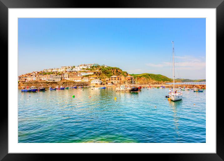 Mevagissey Harbour Glow Framed Mounted Print by Malcolm McHugh
