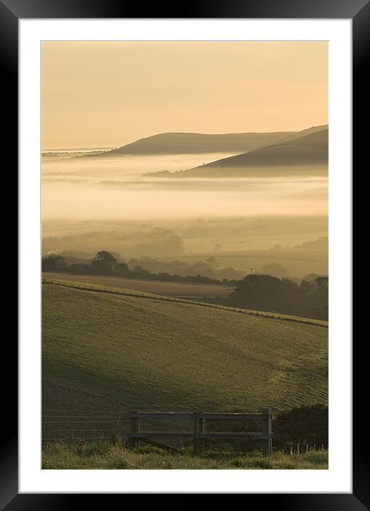 Autumn Mist - Sussex Weald Framed Mounted Print by Malcolm McHugh