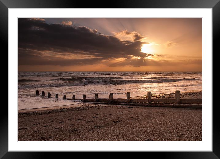South Coast Sunset Framed Mounted Print by Malcolm McHugh