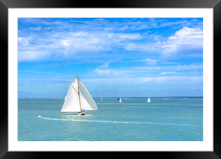 Solent Sailing Framed Mounted Print by Malcolm McHugh
