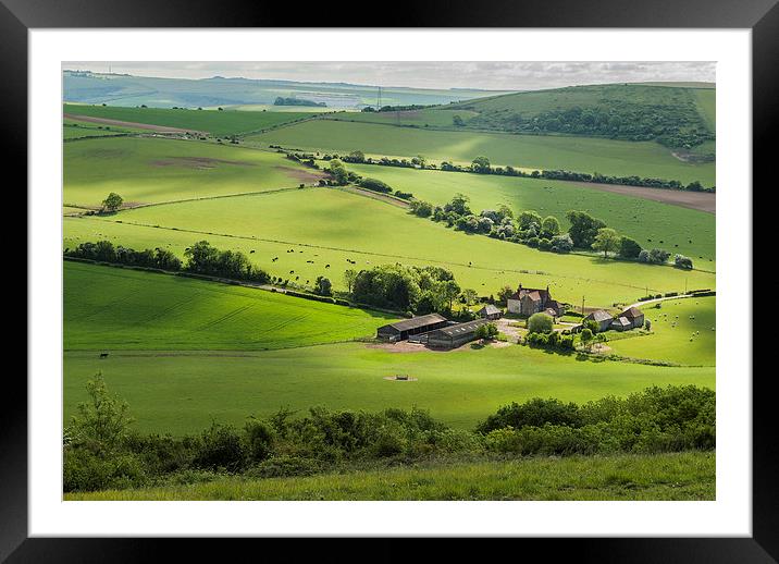 Lychpole Hill View Framed Mounted Print by Malcolm McHugh