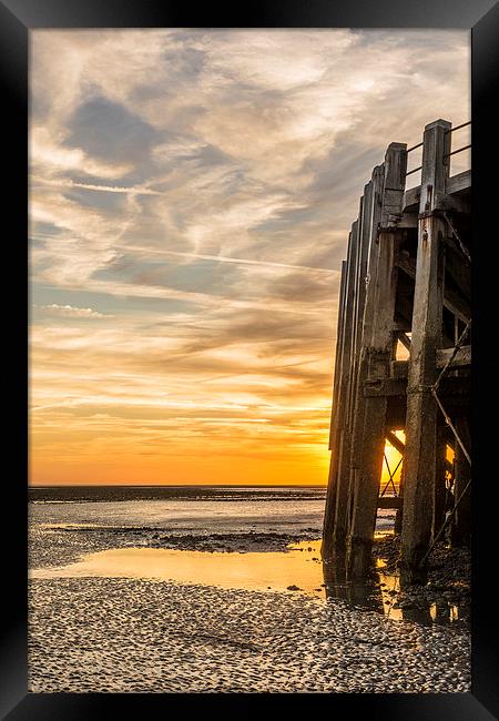 End of the Pier Sunset Framed Print by Malcolm McHugh