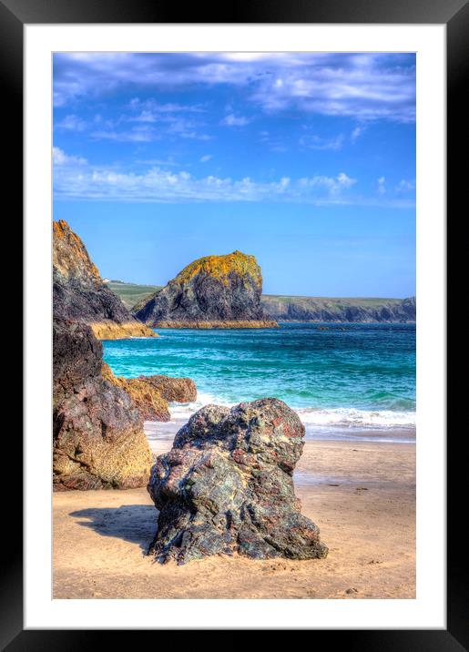 Lion Rock from Kynance Cove Framed Mounted Print by Malcolm McHugh