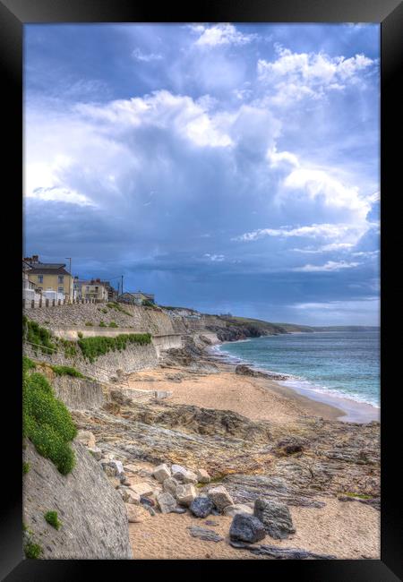 Storm approaching Porthleven Framed Print by Malcolm McHugh