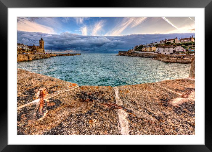 Porthleven Harbour - Cornwall Framed Mounted Print by Malcolm McHugh