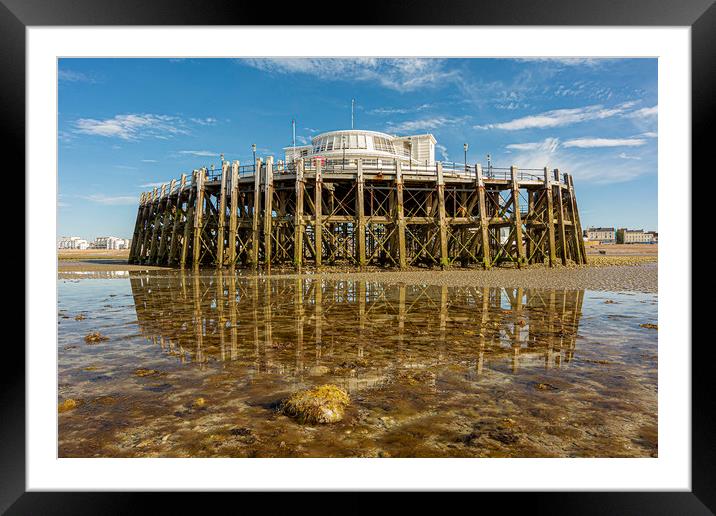 Pier End Reflection Framed Mounted Print by Malcolm McHugh