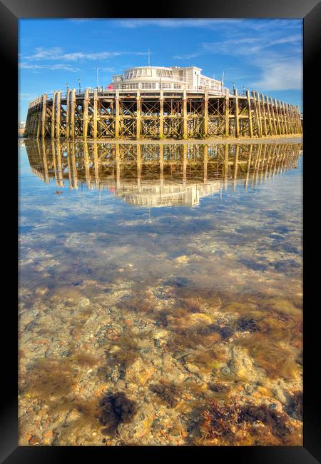 Pier Pavilion Reflection Framed Print by Malcolm McHugh