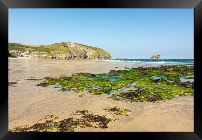 Contrasting Textures of Portreath Beach Framed Print by Malcolm McHugh