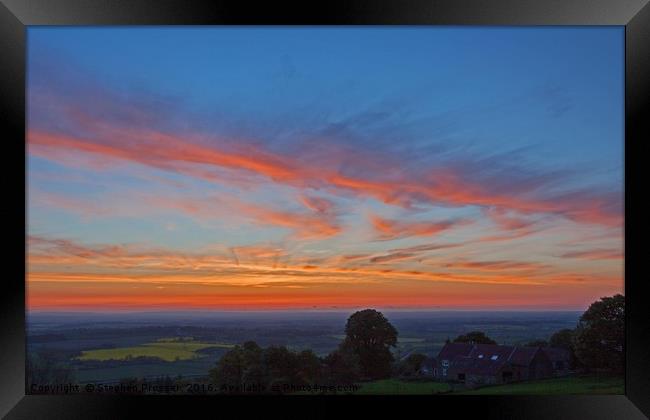Sunset North Yorkshire Framed Print by Stephen Prosser
