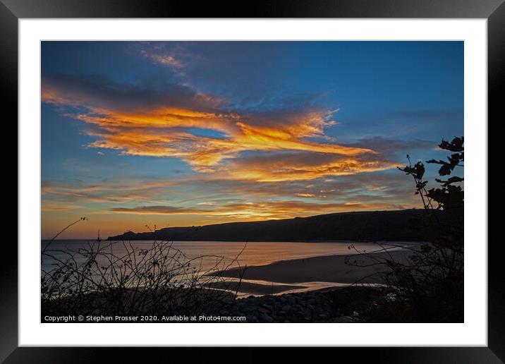 Sunrise over Runswick bay Framed Mounted Print by Stephen Prosser