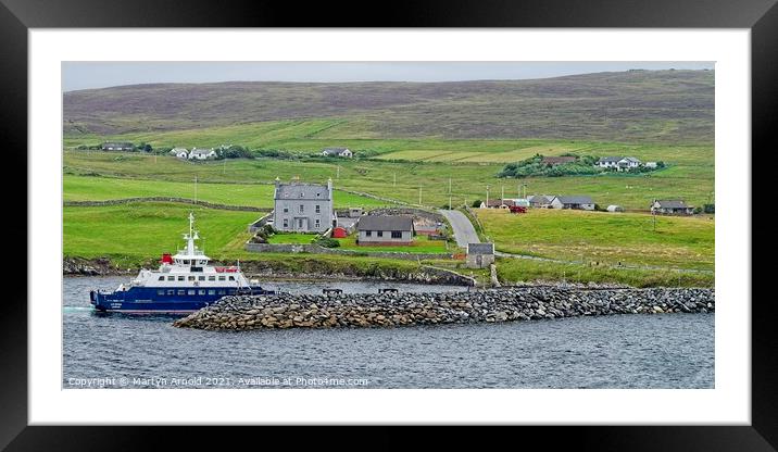 Lerwick Ferry Approaching Bressay, Shetland Island Framed Mounted Print by Martyn Arnold
