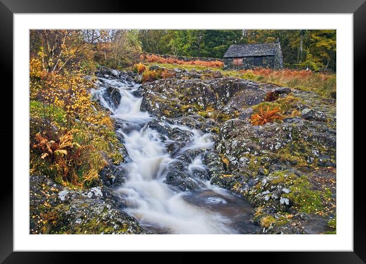 Waterfall at Ashness Bridge, Lake District Framed Mounted Print by Martyn Arnold