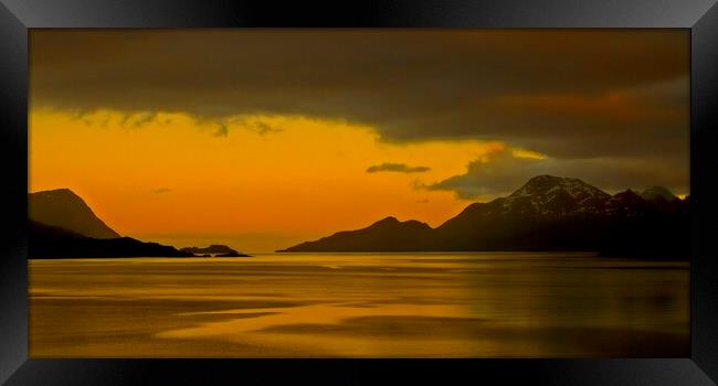 Panorama Seascape in the Midnight Sun Norway Framed Print by Martyn Arnold
