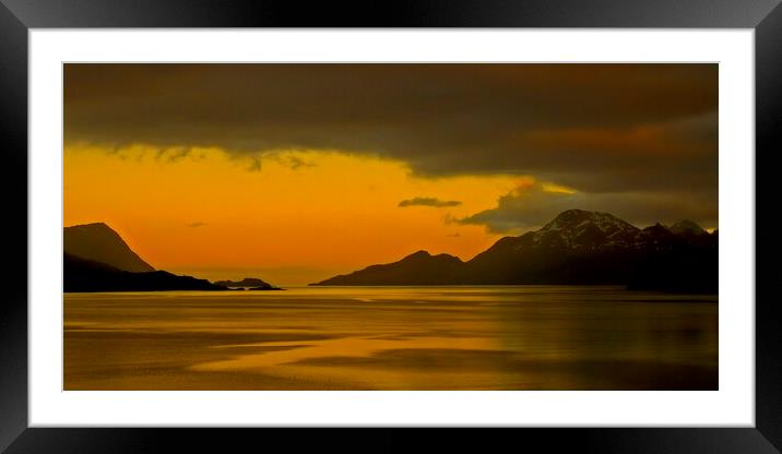 Panorama Seascape in the Midnight Sun Norway Framed Mounted Print by Martyn Arnold