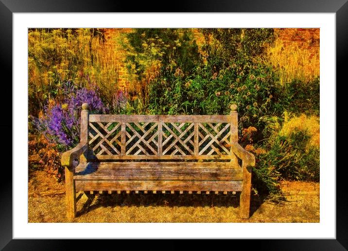 The Garden Bench Framed Mounted Print by Martyn Arnold