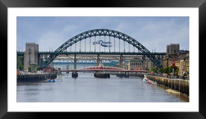 River Tyne Bridges Newcastle Framed Mounted Print by Martyn Arnold