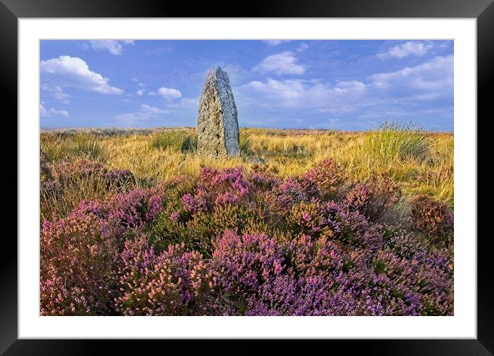 Millennium Stone, Danby High Moor, North York Moors Framed Mounted Print by Martyn Arnold