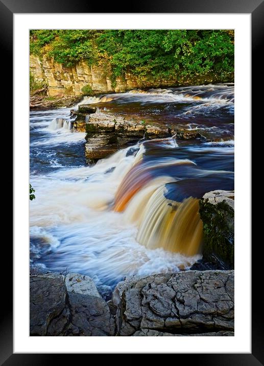 River Swale Falls at Richmond North Yorkshire Framed Mounted Print by Martyn Arnold