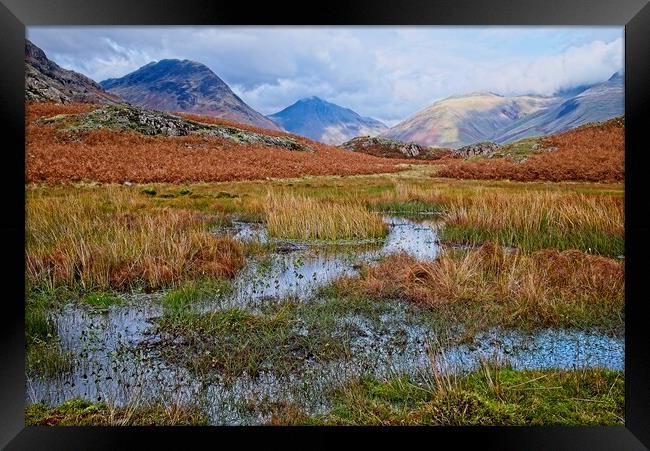 Lake District Fells and Mountains near Wastwater Framed Print by Martyn Arnold