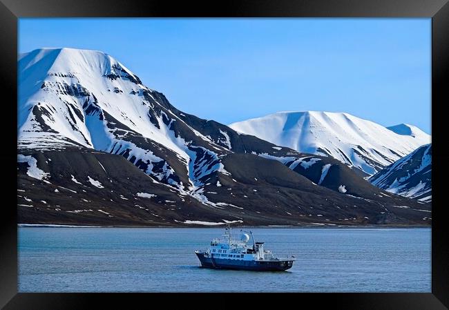 Arctic Mountains on Spitsbergen Island in Svalbard Framed Print by Martyn Arnold