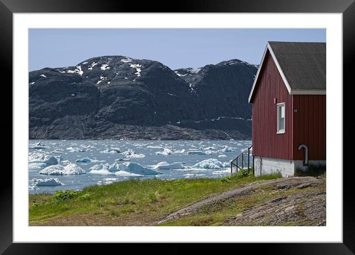 Ice Flows at the Front Door - Narsaq Greenland Framed Mounted Print by Martyn Arnold