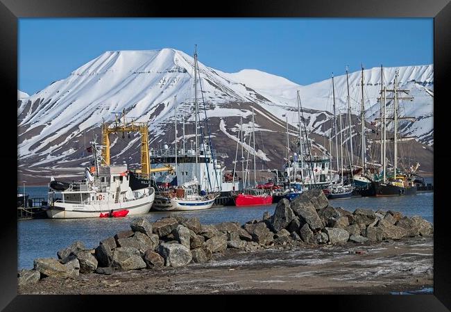 Longyearbyen Harbour, Arctic Svalbard Framed Print by Martyn Arnold