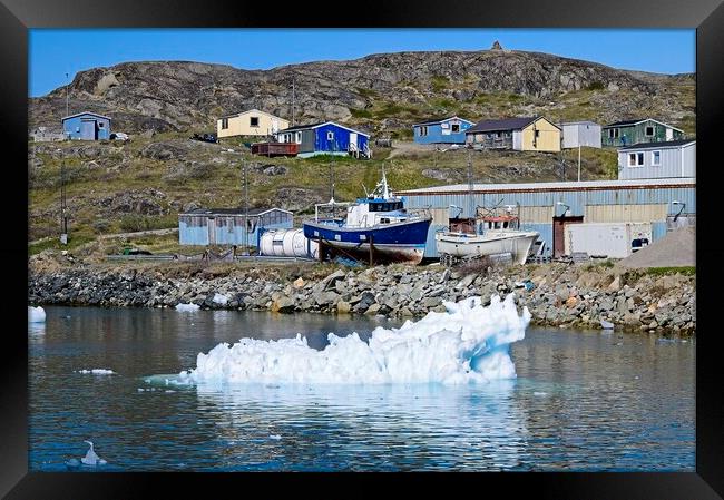 Icy Boatyard in Narsaq Greenland Framed Print by Martyn Arnold