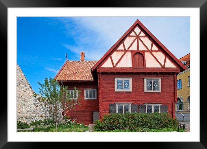 Wooden Burmeister House Visby, Sweden Framed Mounted Print by Martyn Arnold